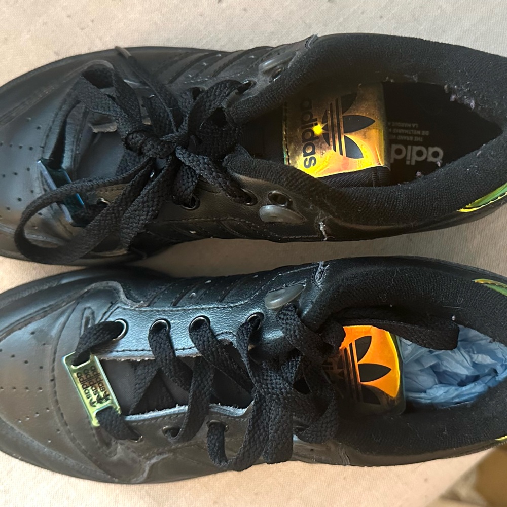 Adidas Women Black Sneakers with Gold Accents
